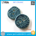 Botones de costura decorativos de cerámica azul profundo